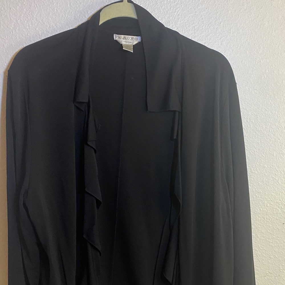 Casual Corner Black Open Cardigan